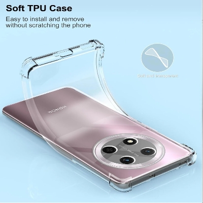 Picture of Honor X9C 5G Silicone Clear Case Soft Flexible TPU Rubber Bumper Shockproof Corners Transparent Clear Back Cover