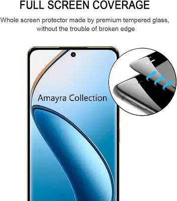 Picture of Realme P2 Pro 5G Full Glue 9D Curved Tempered Glass Screen Protector Edge to Edge Fit Protection Tempered Glass (Black)