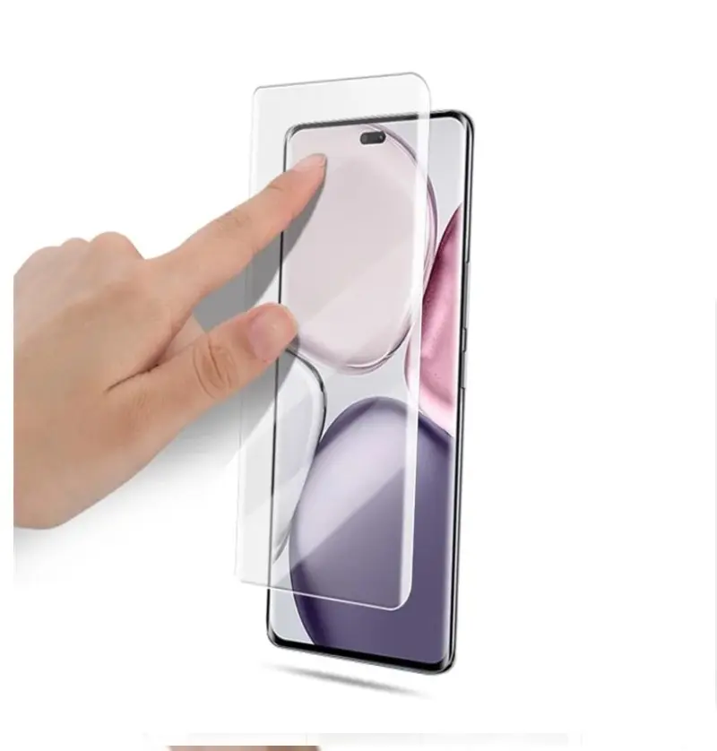 Picture of Honor X9C 5G (A+ GRADE) Premium UV Tempered Glass Screen Protector Curved with Liquid Glue and UV Light -Transparent Clear