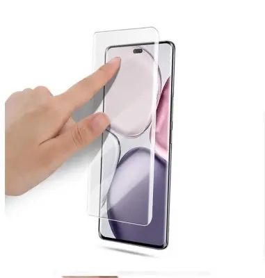 Picture of Honor X9C 5G (A+ GRADE) Premium UV Tempered Glass Screen Protector Curved with Liquid Glue and UV Light -Transparent Clear