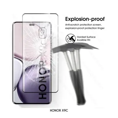 Picture of Honor X9C 5G  Full Glue 9D Curved Tempered Glass Screen Protector Edge to Edge Fit Protection Tempered Glass (Black)
