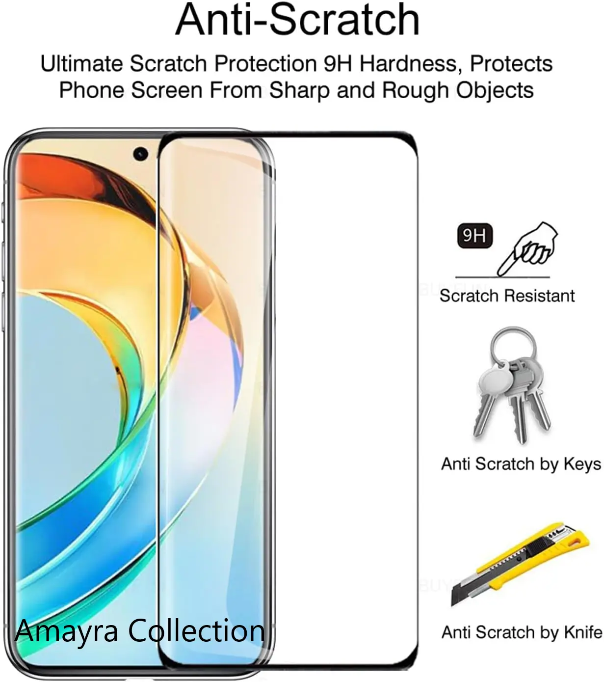 Picture of Honor X9C 5G  Full Glue 9D Curved Tempered Glass Screen Protector Edge to Edge Fit Protection Tempered Glass (Black)