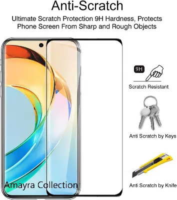 Picture of Honor X9C 5G  Full Glue 9D Curved Tempered Glass Screen Protector Edge to Edge Fit Protection Tempered Glass (Black)