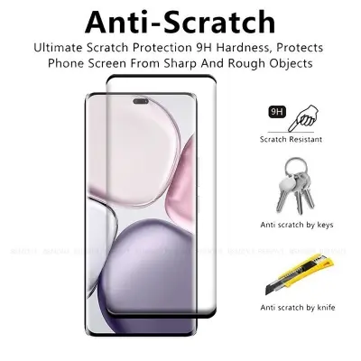 Picture of Honor X9C 5G  Full Glue 9D Curved Tempered Glass Screen Protector Edge to Edge Fit Protection Tempered Glass (Black)