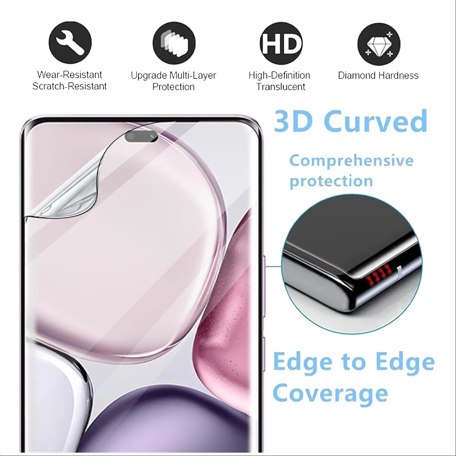 Picture of 3in1 Protector Combo Pack for Honor X9C 5G (Front Hydrogel Screen Protector Poly + Back Hydrogel Poly Protector + Camera Lens Protector)
