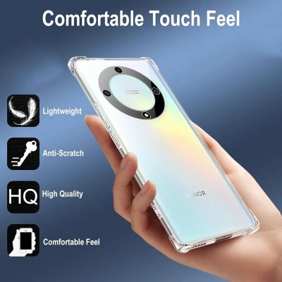 Picture of Honor X9A 5G Silicone Clear Case Soft Flexible TPU Rubber Bumper Shockproof Corners Transparent Clear Back Cover