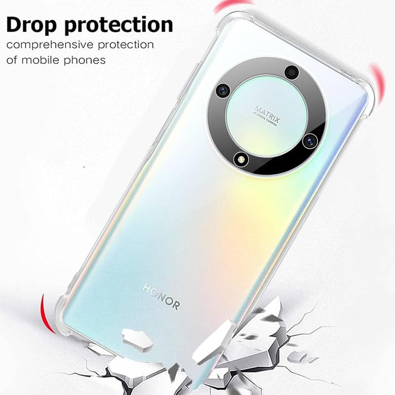 Picture of Honor X9A 5G Silicone Clear Case Soft Flexible TPU Rubber Bumper Shockproof Corners Transparent Clear Back Cover