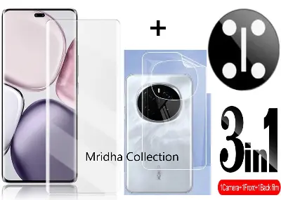 Picture of 3in1 Protector Combo Pack for Honor X9C 5G (A+ GRADE) UV Glass Screen Protector + Back Protector Film + 3D Camera Glass Protector)