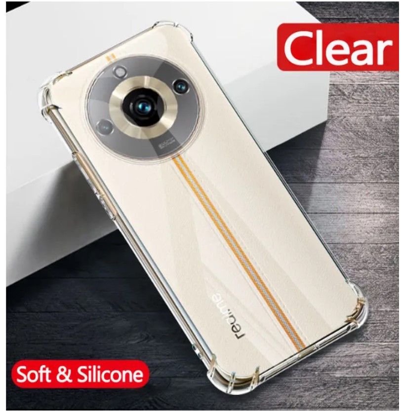 Picture of Realme 11 Pro+ 5G / Realme 11 Pro Plus 5G Silicone Clear Case Soft Flexible TPU Rubber Bumper Shockproof Corners Transparent Clear Back Cover