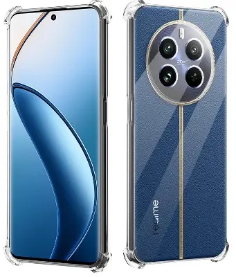 Picture of Realme 12 Pro 5G Silicone Clear Case Soft Flexible TPU Rubber Bumper Shockproof Corners Transparent Clear Back Cover