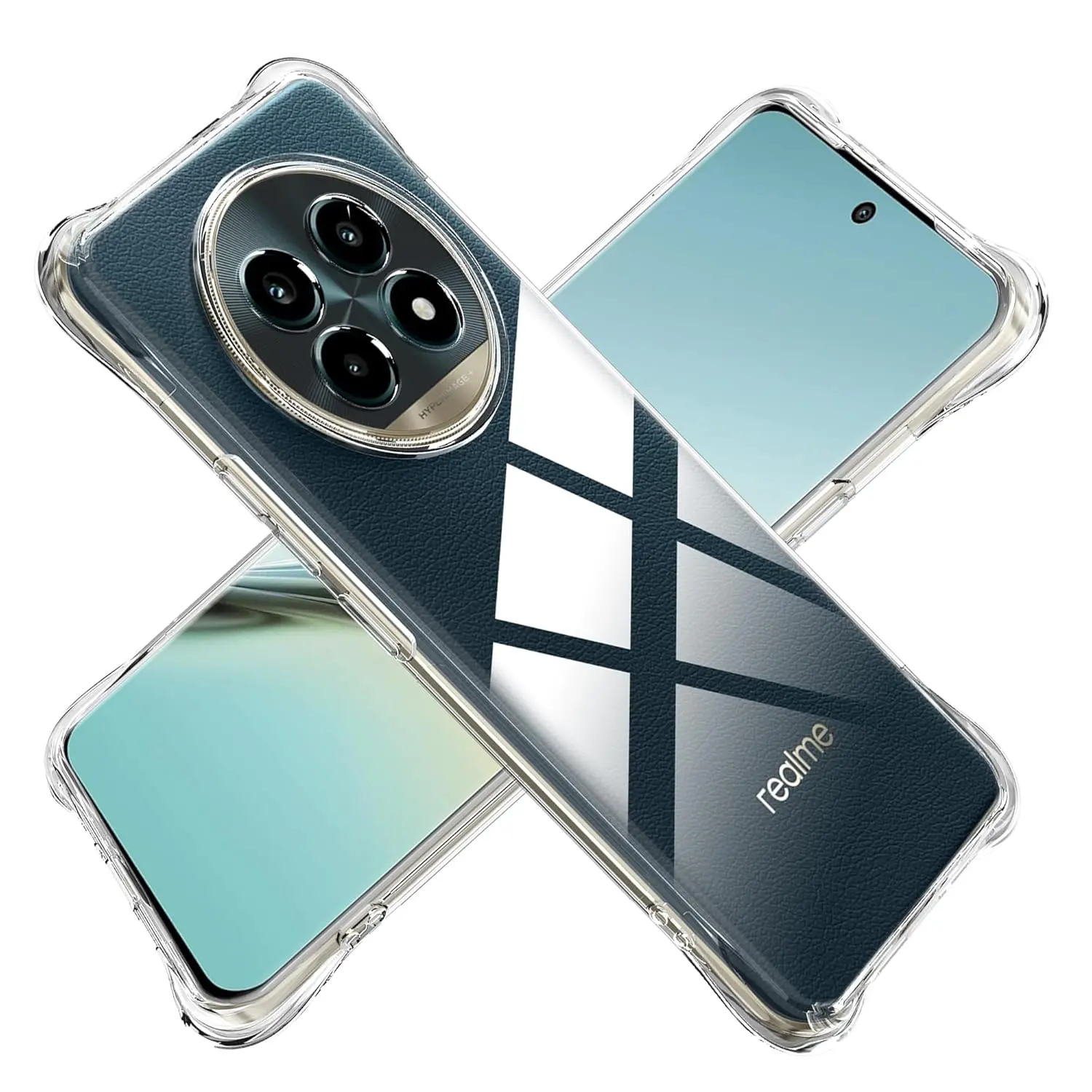Picture of Realme 13 Pro 5G Silicone Clear Case Soft Flexible TPU Rubber Bumper Shockproof Corners Transparent Clear Back Cover