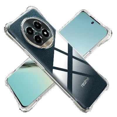 Picture of Realme 13 Pro 5G Silicone Clear Case Soft Flexible TPU Rubber Bumper Shockproof Corners Transparent Clear Back Cover