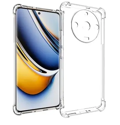 Picture of Realme 11 Pro 5G Silicone Clear Case Soft Flexible TPU Rubber Bumper Shockproof Corners Transparent Clear Back Cover