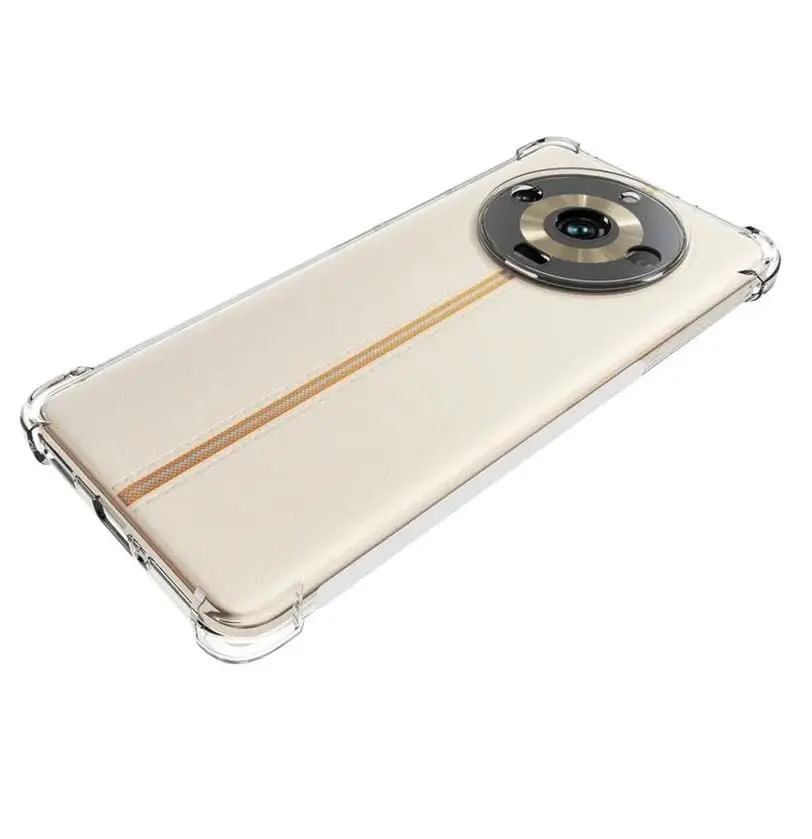 Picture of Realme 11 Pro 5G Silicone Clear Case Soft Flexible TPU Rubber Bumper Shockproof Corners Transparent Clear Back Cover
