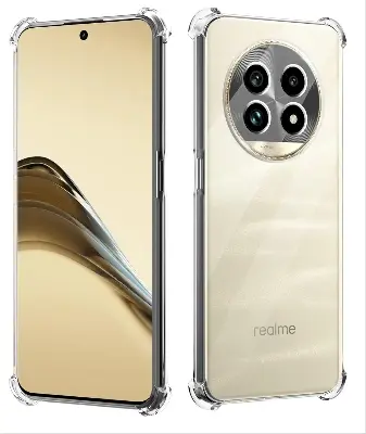 Picture of Realme 13 Pro+ 5G / Realme 13 Pro Plus 5G Silicone Clear Case Soft Flexible TPU Rubber Bumper Shockproof Corners Transparent Clear Back Cover