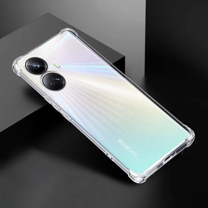 Picture of Realme 10 Pro+ 5G / Realme 10 Pro Plus 5G Silicone Clear Case Soft Flexible TPU Rubber Bumper Shockproof Corners Transparent Clear Back Cover