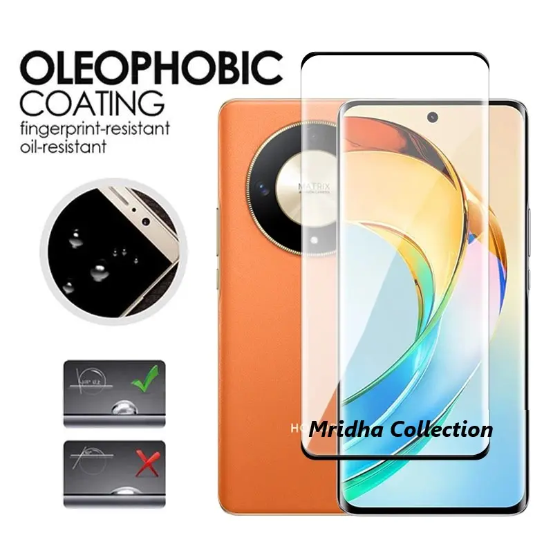 Picture of Honor X9B 5G  Full Glue 9D Curved Tempered Glass Screen Protector Edge to Edge Fit Protection Tempered Glass (Black)
