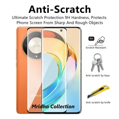 Picture of Honor X9B 5G  Full Glue 9D Curved Tempered Glass Screen Protector Edge to Edge Fit Protection Tempered Glass (Black)