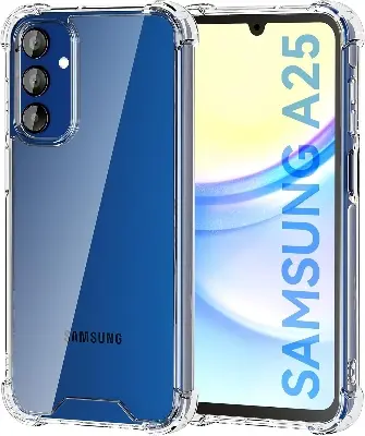 Picture of Samsung Galaxy A25 Silicone Clear Case Soft Flexible TPU Rubber Bumper Shockproof Corners Transparent Clear Back Cover