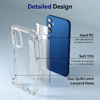 Picture of Samsung Galaxy A25 Silicone Clear Case Soft Flexible TPU Rubber Bumper Shockproof Corners Transparent Clear Back Cover