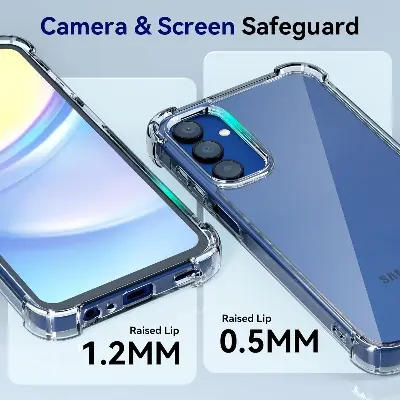 Picture of Samsung Galaxy A25 Silicone Clear Case Soft Flexible TPU Rubber Bumper Shockproof Corners Transparent Clear Back Cover