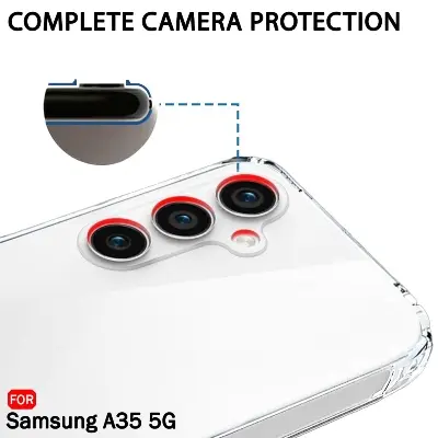 Picture of Samsung Galaxy A35 Silicone Clear Case Soft Flexible TPU Rubber Bumper Shockproof Corners Transparent Clear Back Cover