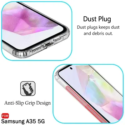Picture of Samsung Galaxy A35 Silicone Clear Case Soft Flexible TPU Rubber Bumper Shockproof Corners Transparent Clear Back Cover