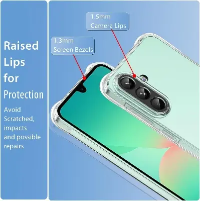Picture of Samsung Galaxy A26 Silicone Clear Case Soft Flexible TPU Rubber Bumper Shockproof Corners Transparent Clear Back Cover