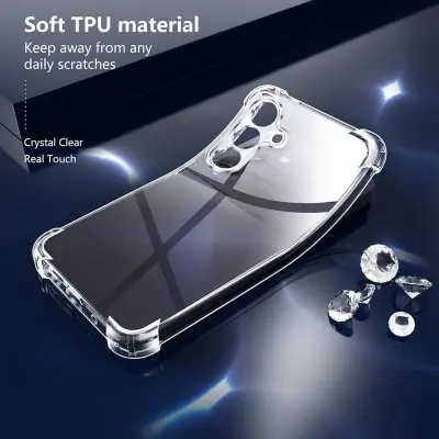 Picture of Samsung Galaxy A16 Silicone Clear Case Soft Flexible TPU Rubber Bumper Shockproof Corners Transparent Clear Back Cover