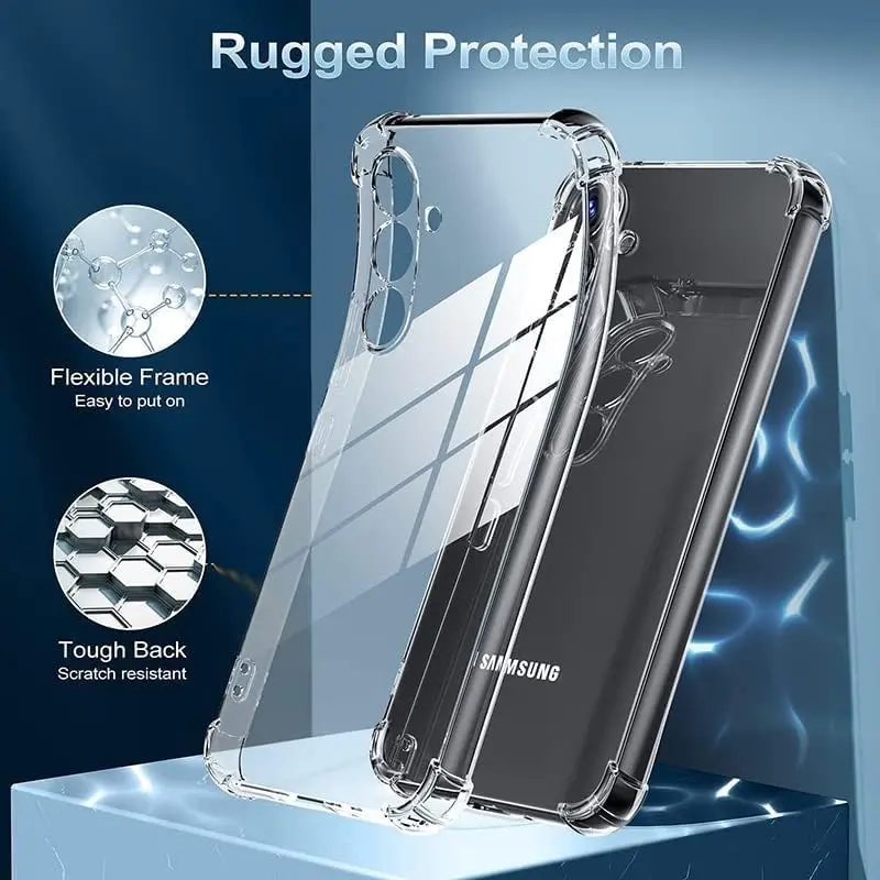 Picture of Samsung Galaxy A16 Silicone Clear Case Soft Flexible TPU Rubber Bumper Shockproof Corners Transparent Clear Back Cover