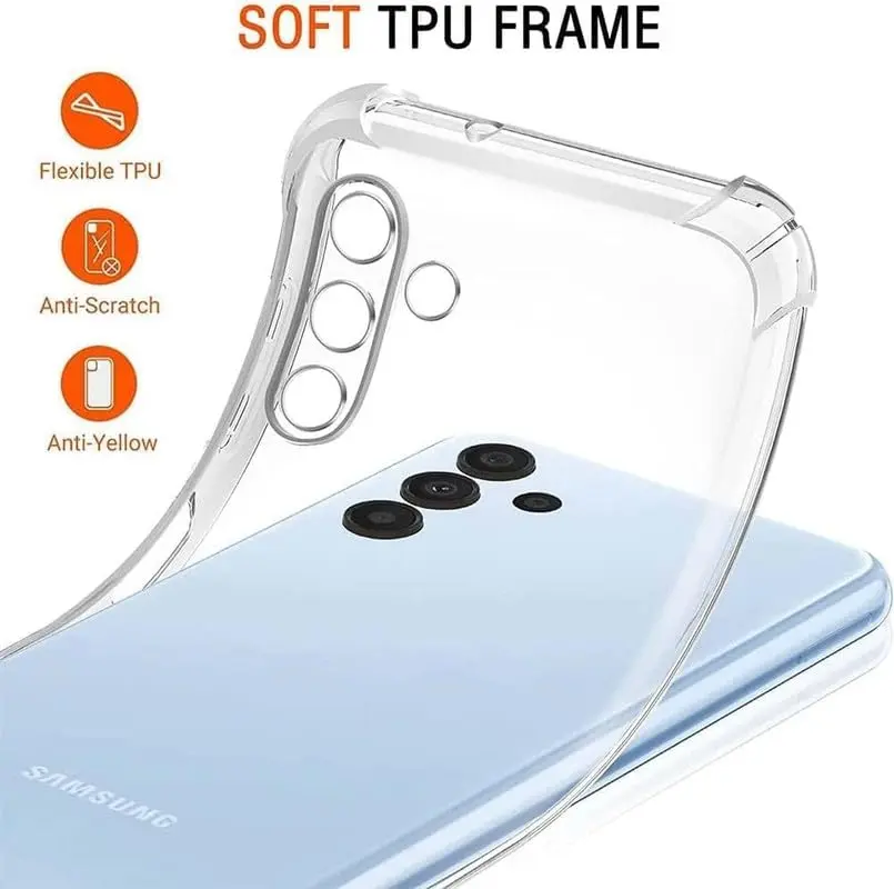 Picture of Samsung Galaxy A16 Silicone Clear Case Soft Flexible TPU Rubber Bumper Shockproof Corners Transparent Clear Back Cover