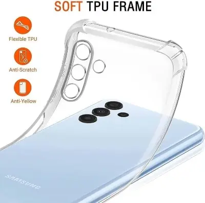 Picture of Samsung Galaxy A16 Silicone Clear Case Soft Flexible TPU Rubber Bumper Shockproof Corners Transparent Clear Back Cover