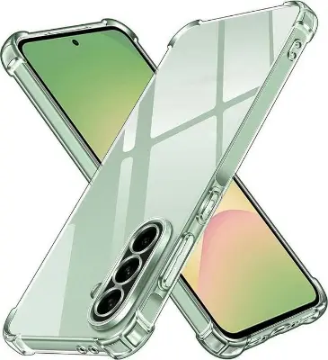 Picture of Samsung Galaxy A56 Silicone Clear Case Soft Flexible TPU Rubber Bumper Shockproof Corners Transparent Clear Back Cover