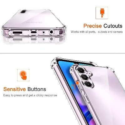 Picture of Samsung Galaxy A56 Silicone Clear Case Soft Flexible TPU Rubber Bumper Shockproof Corners Transparent Clear Back Cover