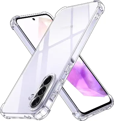 Picture of Samsung Galaxy A56 Silicone Clear Case Soft Flexible TPU Rubber Bumper Shockproof Corners Transparent Clear Back Cover
