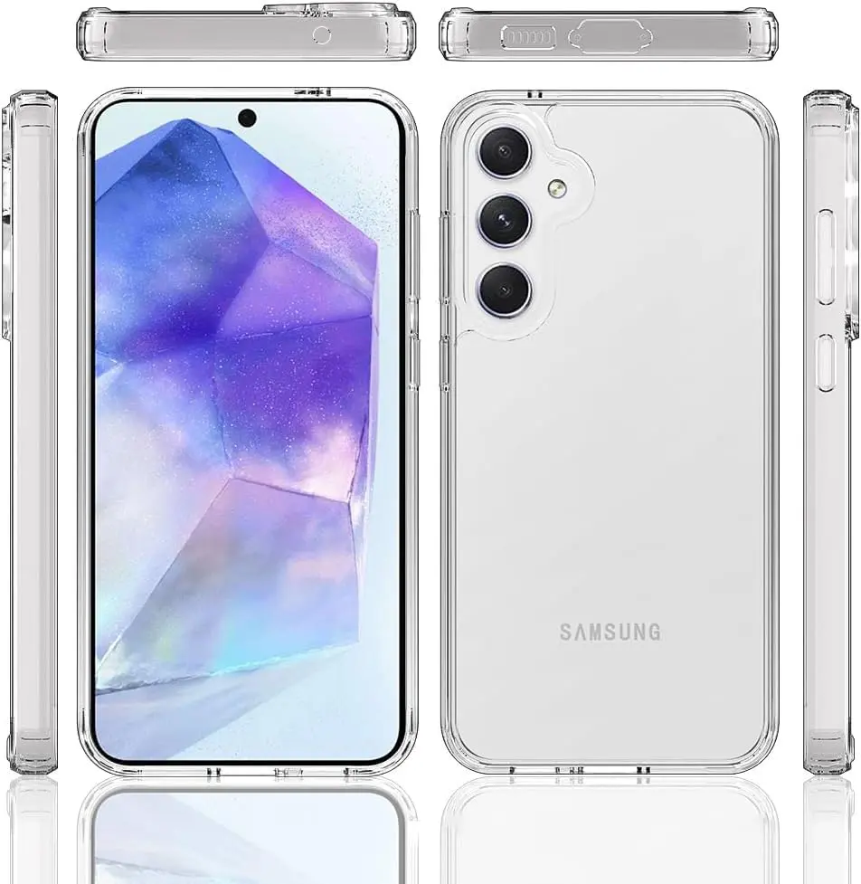 Picture of Samsung Galaxy A55 Silicone Clear Case Soft Flexible TPU Rubber Bumper Shockproof Corners Transparent Clear Back Cover