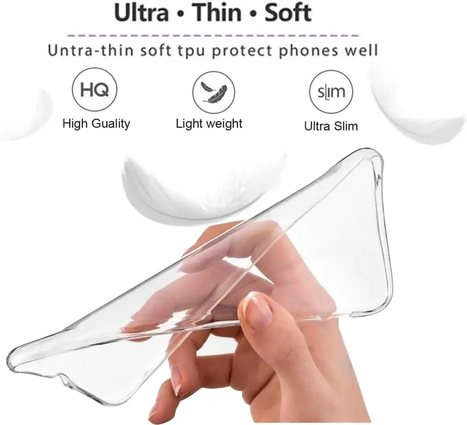 Picture of Samsung Galaxy A55 Silicone Clear Case Soft Flexible TPU Rubber Bumper Shockproof Corners Transparent Clear Back Cover