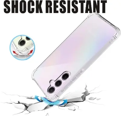 Picture of Samsung Galaxy A55 Silicone Clear Case Soft Flexible TPU Rubber Bumper Shockproof Corners Transparent Clear Back Cover