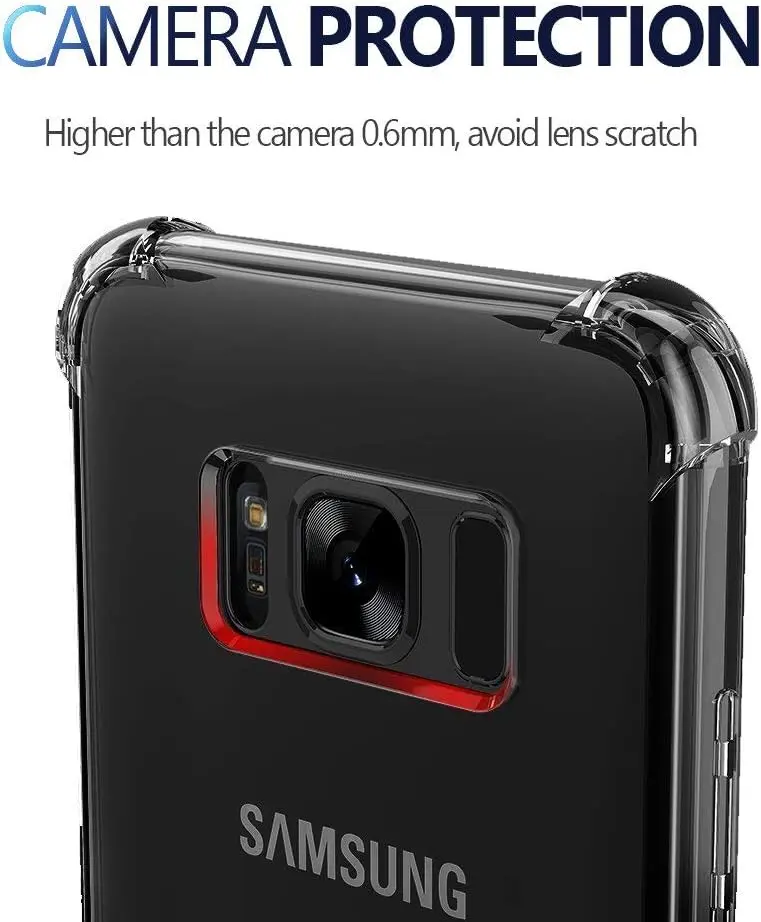 Picture of Samsung Galaxy S8+ / Samsung Galaxy S8 Plus Silicone Clear Case Soft Flexible TPU Rubber Bumper Shockproof Corners Transparent Clear Back Cover