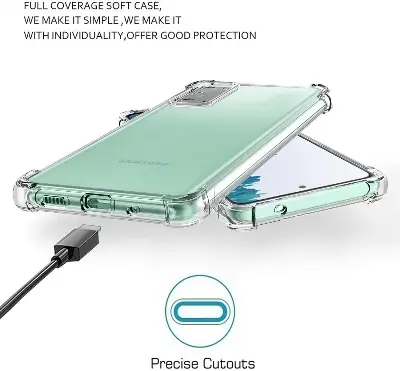 Picture of Samsung Galaxy S20 FE Silicone Clear Case Soft Flexible TPU Rubber Bumper Shockproof Corners Transparent Clear Back Cover