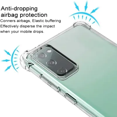 Picture of Samsung Galaxy S20 FE Silicone Clear Case Soft Flexible TPU Rubber Bumper Shockproof Corners Transparent Clear Back Cover