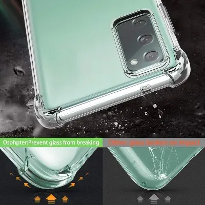 Picture of Samsung Galaxy S20 FE Silicone Clear Case Soft Flexible TPU Rubber Bumper Shockproof Corners Transparent Clear Back Cover