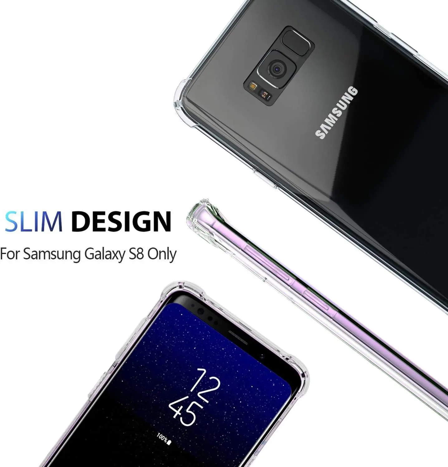 Picture of Samsung Galaxy S8 Silicone Clear Case Soft Flexible TPU Rubber Bumper Shockproof Corners Transparent Clear Back Cover