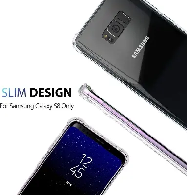 Picture of Samsung Galaxy S8 Silicone Clear Case Soft Flexible TPU Rubber Bumper Shockproof Corners Transparent Clear Back Cover