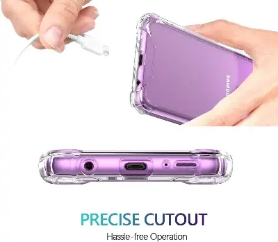 Picture of Samsung Galaxy S9+ / Samsung Galaxy S9 Plus Silicone Clear Case Soft Flexible TPU Rubber Bumper Shockproof Corners Transparent Clear Back Cover