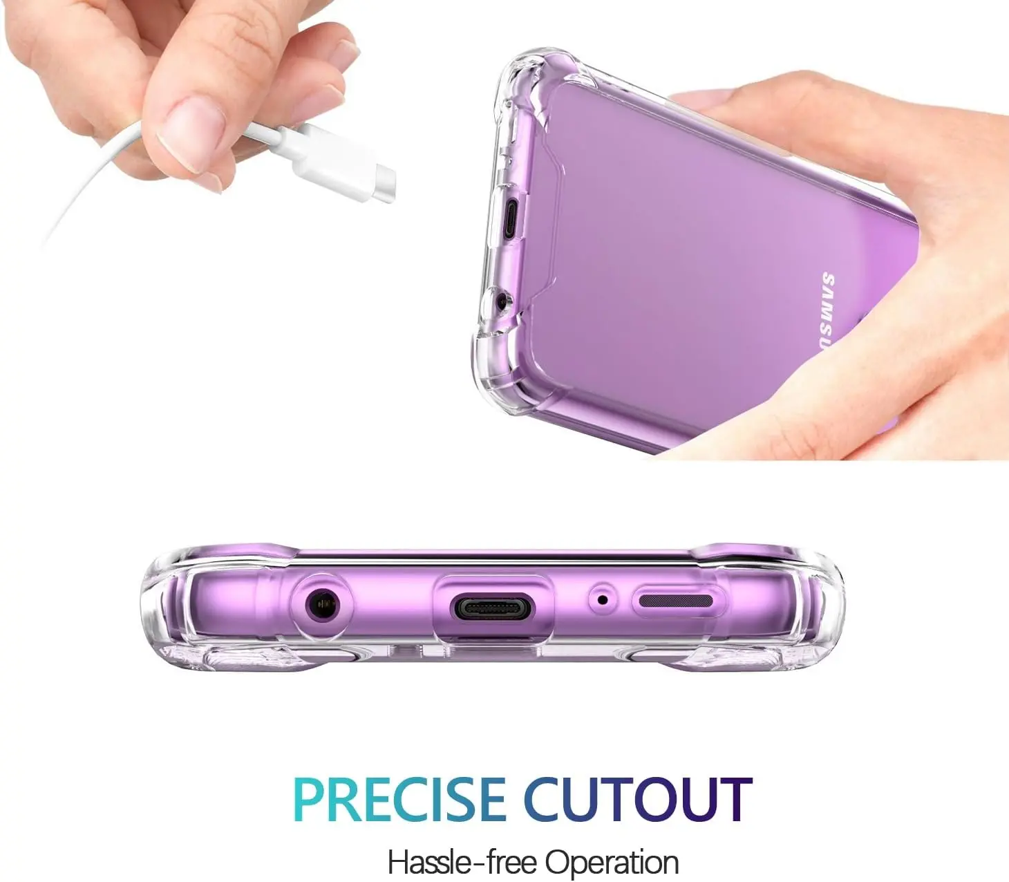 Picture of Samsung Galaxy S9 Silicone Clear Case Soft Flexible TPU Rubber Bumper Shockproof Corners Transparent Clear Back Cover
