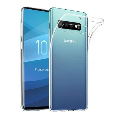 Picture of Samsung Galaxy S10 4G Silicone Clear Case Soft Flexible TPU Rubber Bumper Shockproof Corners Transparent Clear Back Cover