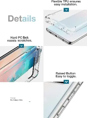 Picture of Samsung Galaxy S10+ / Samsung Galaxy S10 Plus Silicone Clear Case Soft Flexible TPU Rubber Bumper Shockproof Corners Transparent Clear Back Cover