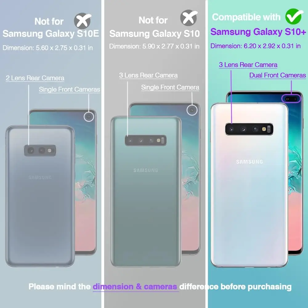 Picture of Samsung Galaxy S10+ / Samsung Galaxy S10 Plus Silicone Clear Case Soft Flexible TPU Rubber Bumper Shockproof Corners Transparent Clear Back Cover