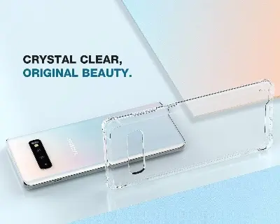Picture of Samsung Galaxy S10+ / Samsung Galaxy S10 Plus Silicone Clear Case Soft Flexible TPU Rubber Bumper Shockproof Corners Transparent Clear Back Cover